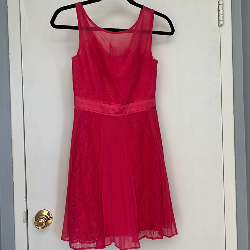 Hot pink lace dress